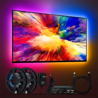 Ambient background LED strip with synchronised colours with TV and computer screen - 4