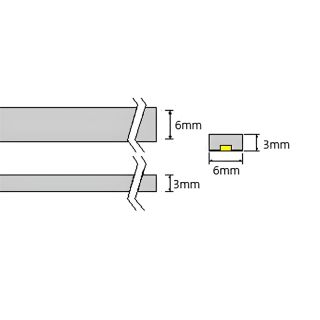 3D Mini LED Strip Light 6mm*3mm 6W/M 24V 352LEDs/M  - 1